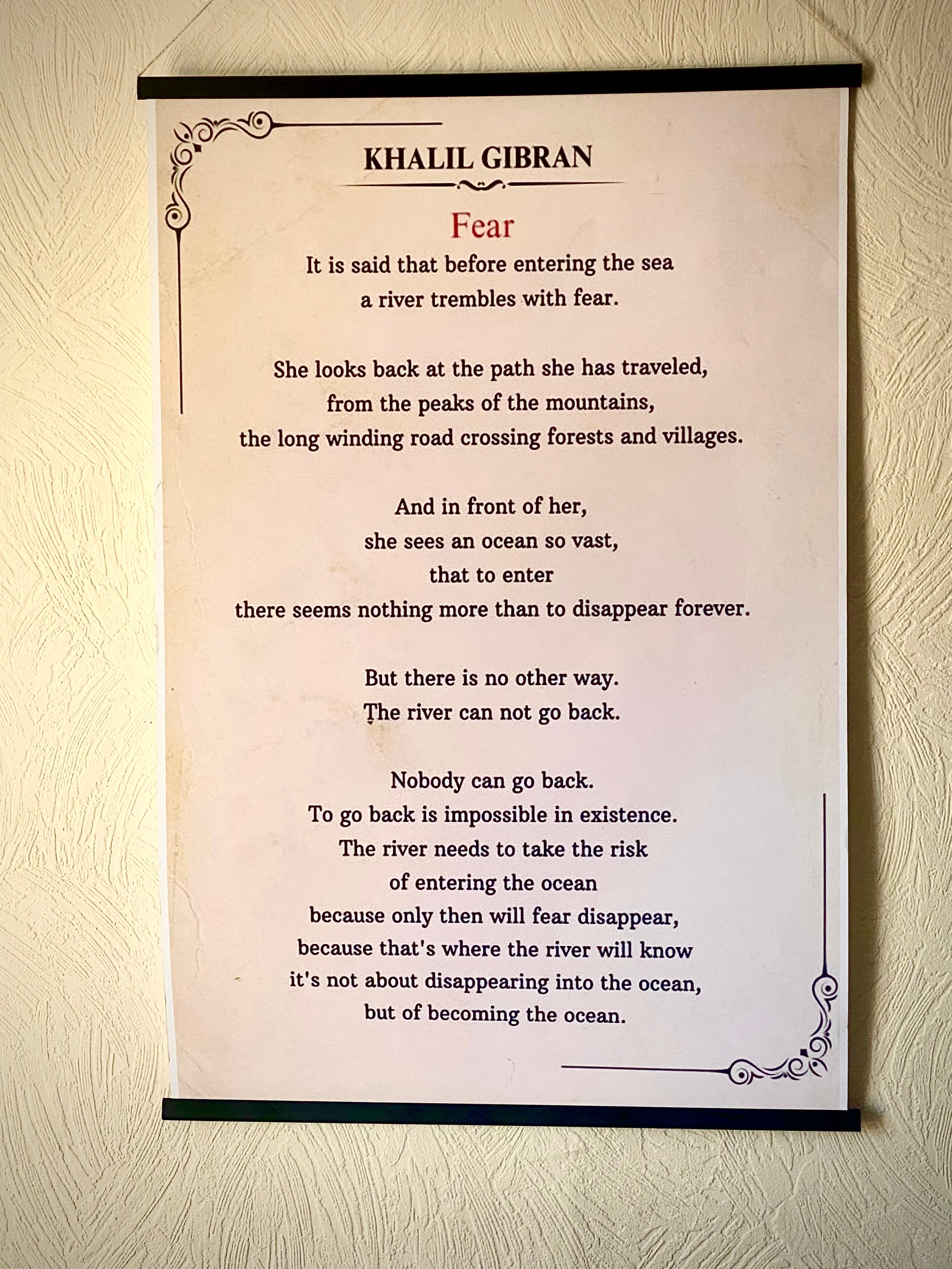 Khalil Gibran ~ Fear